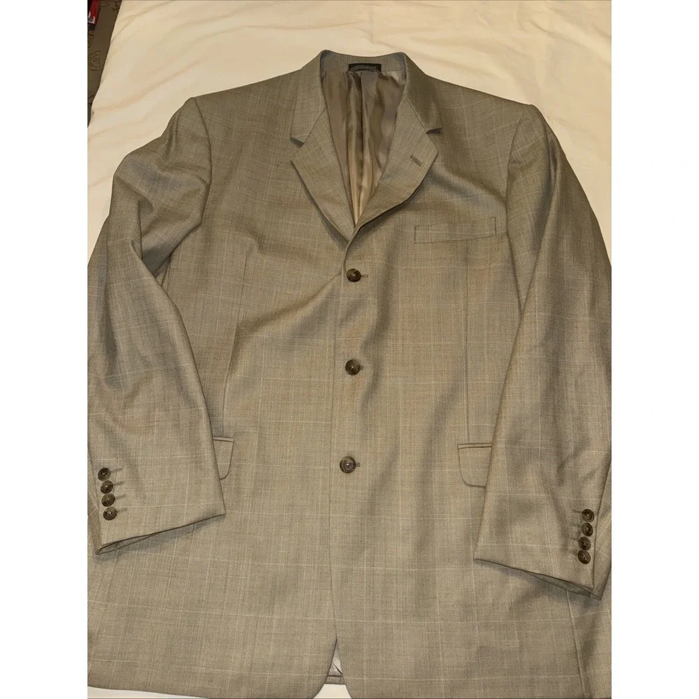 Mens Stafford Executive 100% Wool Blazer Sports Jacket Woolmark Size 46L